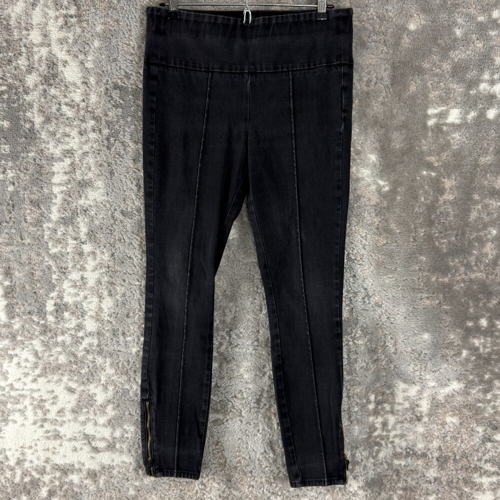 Pilcro by Anthropologie Size 28 High Rise Denim Leggings Zip Ankle Pants Black